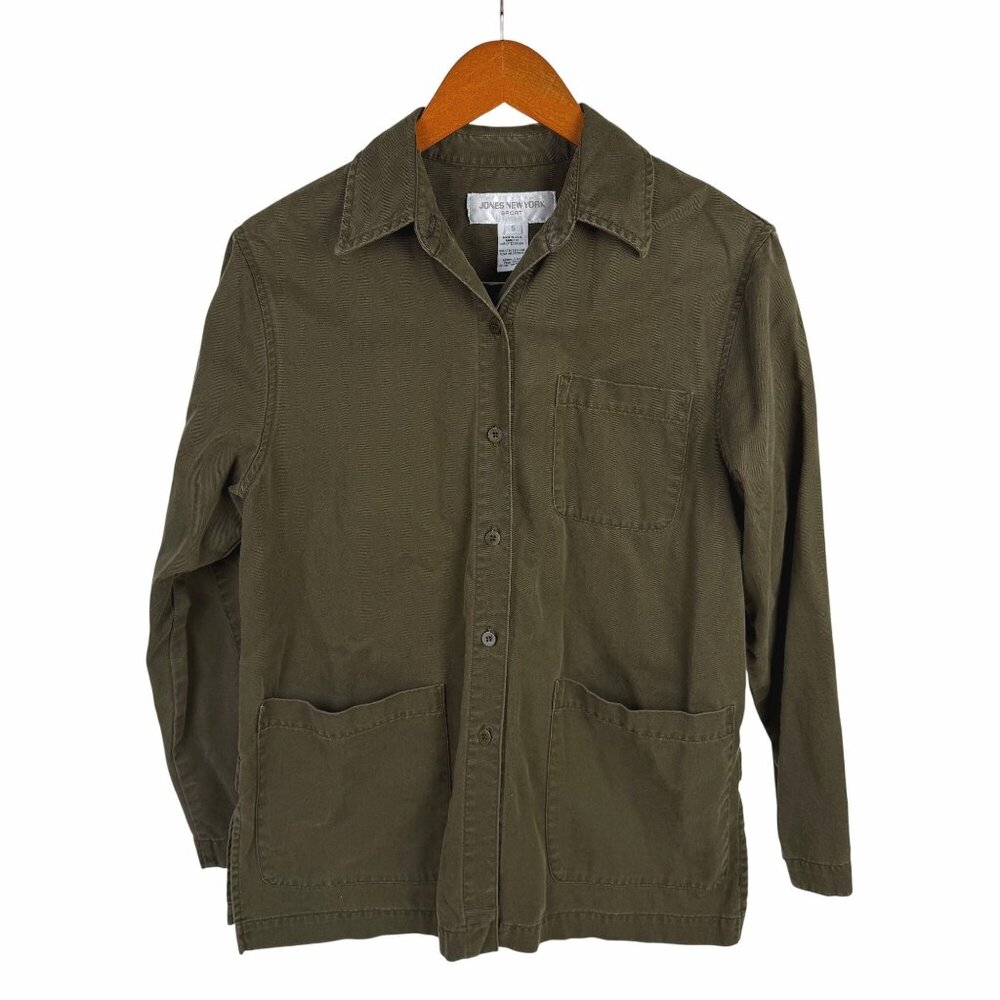 Jones New York Sport Green Button-Front Utility Jacket Size S